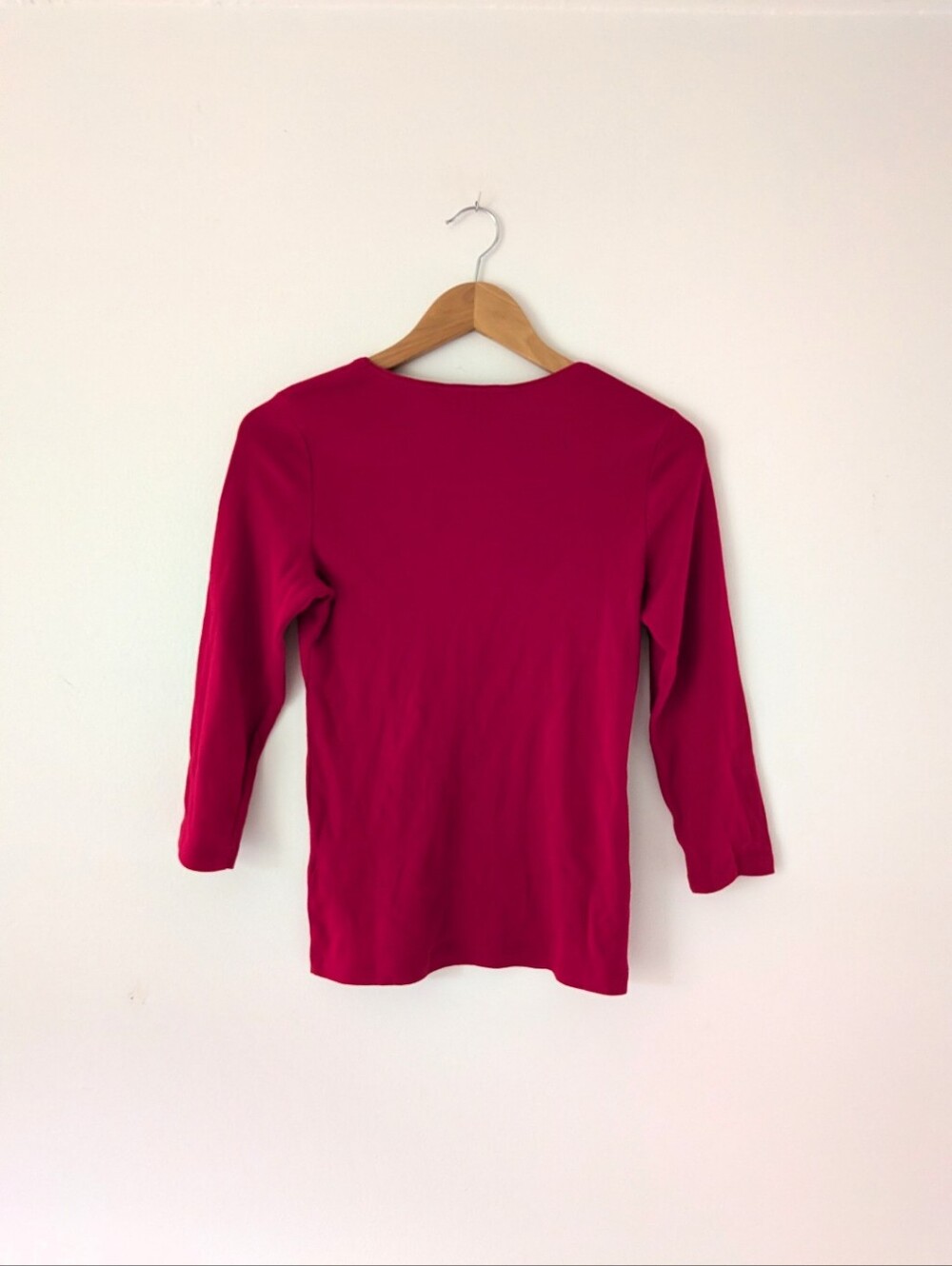 NWT Karen Scott Red Cotton 3/4 Sleeve Top - Picture 3 of 5